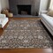 Homeroots 10' X 14' Chocolate Beige And Gray Floral Washable Indoor Outdoor Area Rug 605424 - alternate 2