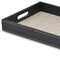 Homeroots Black and Cream Faux Leather and Linen Serving Tray 399624 - alternate 3