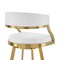 Armen Living Saturn 26in Swivel Counter Stool with Gold Brushed Stainless Steel and White Faux Leather LCSNSWBABGLWH26 - alternate 3