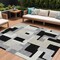 Homeroots 10' X 14' Black Ivory And Beige Geometric Washable Indoor Outdoor Area Rug 613198 - alternate 1