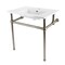 Kingston Brass 31" Ceramic Console Sink with Brass Legs, 1-Hole, White/Brushed Nickel KVBH312278 - alternate 1