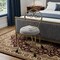 Homeroots 18in Cream and Brass Microfiber and Metal Upholstered Round Bench 733247 - alternate 3