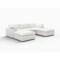 Homeroots 120" White Linen Blend Modular Sofa With Ottoman And Storage 714562 - alternate 1