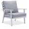 Leisuremod Walbrooke 3-Piece Outdoor Patio Set, White Aluminum Frame & Removable Cushions, Light Grey WW-57-31LGR - alternate 3