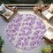 Homeroots 8' Lilac And Ivory Round Abstract Washable Indoor Outdoor Area Rug 614175 - alternate 3
