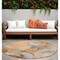 Homeroots 8' Round Orange Round Abstract Washable Non Skid Indoor Outdoor Area Rug 559519 - alternate 1