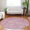 Homeroots 8' Pink And Ivory Round Damask Washable Indoor Outdoor Area Rug 616534 - alternate 3