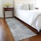 Homeroots 8' Runner Gray Abstract Washable Non Skid Indoor Outdoor Runner Rug 564261 - alternate 4