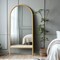 Homeroots 71" Natural Arch Wood Framed Standing Mirror 565052 - alternate 1