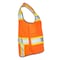 Dome75 Safety Vest, Polyester, Reinforced Front Zipper Closure Closure, HiVis Orange/HiVis Yellow Contrast OV6123W - alternate 4