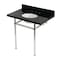 Kingston Brass 36" Black Granite Console Sink with Brass Legs, 8-Inch, 3-Hole, Black Granite/Polished Nickel KVPK36KB6 - alternate 1
