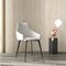 Leisuremod Sonnet Modern Dining Chair in Coconut White Fabric and Iron Legs SC51W - alternate 2