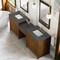 James Martin Vanities Bellshire 96" Dual Vanity Set with 24" Make-Up Counter, Honey Oak w/3 cm Parisien Bleu Silestone Top 660-VMC96-HNO-3PBL - alternate 4