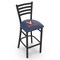 Holland Bar Stool Co 30" Blk Wrinkle Virginia Stationary Bar Stool, Ladder Back L00430Vrgnia - alternate 1