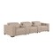 Homeroots 136" Beige Top Grain Leather Reclining USB Sofa And Storage 720312 - alternate 3