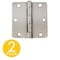 Global Door Controls 3.5 in. x 3.5 in. Residential Full Mortise 1/4 in. Radius Door Hinge with Removable Pin - Pack of 2 CP3535R1/4US15M - alternate 1