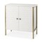 Homeroots 16in White and Gold Wood and Metal Accent Cabinet With Two Doors 727712 - alternate 1
