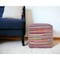 Homeroots 18" Red And Black Cotton Cube Striped Pouf Ottoman 534109 - alternate 1
