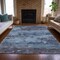 Homeroots 9' X 12' Blue And Charcoal Abstract Washable Indoor Outdoor Area Rug 630919 - alternate 2