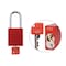 Brady Keyed Alike Padlock Unique Set Aluminum Red 1.5 in Steel Shackle Keycode 5 SDAL-RED-38ST-005 - alternate 1