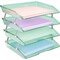 Acrimet Facility 4 Tier Letter Tray Side Load Letter Size Desktop File Organizer Plastic Clear Green 256.5 - alternate 1
