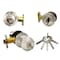 Ecs Hardware Durable Combo Lockset w/ Single Knob & Deadbolt, Entrance, Satin Nickle, Grade 3 KW1 ECSH-3607-SN-KW1 - alternate 1
