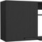 Homeroots 39in Black Wood Wall Mounted Accent Cabinet With Single Door 520576 - alternate 2