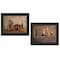 Homeroots Set Of Two Candles Black Framed Print Wall Art, 2PK 405666 - alternate 1