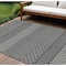 Homeroots 8' X 10' Black And Ivory Chevron Washable Indoor Outdoor Area Rug 612241 - alternate 1