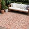 Homeroots 10' X 14' Coral And Ivory Southwestern Washable Indoor Outdoor Area Rug 594165 - alternate 1