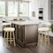Armen Living Madrid 26in Swivel Counter Stool in Gold Brushed Stainless Steel with White Faux Leather LCMASWBABGLWH26 - alternate 3