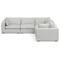 Homeroots 125" Gray Fabric Modular Sofa With Brown Legs 641869 - alternate 4