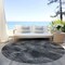 Homeroots 8' Gray Charcoal And Silver Round Abstract Washable Indoor Outdoor Area Rug 587136 - alternate 4