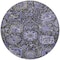 Homeroots 8' Purple And Black Round Damask Washable Indoor Outdoor Area Rug 609102 - alternate 2