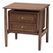 Baxton Studio Alyssa Japandi Walnut Brown Wood 2-Drawer Nightstand Woven with Rattan 252-13949-ZORO - alternate 1