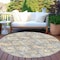 Homeroots 8' Gray And Brown Round Geometric Washable Indoor Outdoor Area Rug 609144 - alternate 4