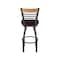 Holland Bar Stool Co Eleanor 36in Swivel Extra Tall Bar Stool with Pewter Finish, Medium Back and Canter Bordeaux Seat 880 - alternate 4