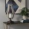 Homeroots 25" Brown Distressed Geometric Solid Wood Metal And Glass Tabletop Hurricane Candle Holder 608557 - alternate 2