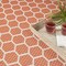 Homeroots 4' X 6' Coral And Ivory Geometric Indoor Outdoor Area Rug 554805 - alternate 4
