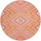 Homeroots 8' Coral Pink And Ivory Round Tribal Washable Indoor Outdoor Area Rug 598114 - alternate 2