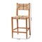 Bali & Pari Prita Bohemian Paper Loom and Natural Mahogany Wood 2-Piece Bar Stool Set 249-2PC-13879-ZORO - alternate 4