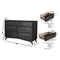 Homeroots 56" Black Solid Wood Seven Drawer Double Dresser 524142 - alternate 6