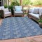 Homeroots 5' X 8' Navy Blue And Ivory Geometric Washable Indoor Outdoor Area Rug 595020 - alternate 3