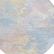 Homeroots 8' Sky Blue Beige And Gold Round Abstract Washable Indoor Outdoor Area Rug 618552 - alternate 2