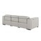 Homeroots 104" Light Gray Top Grain Leather Reclining Metal USB Sofa 720440 - alternate 2