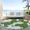 Homeroots 8' Green And Ivory Round Abstract Washable Indoor Outdoor Area Rug 614529 - alternate 3