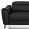 Homeroots 80" Black Genuine Leather Sofa With Silver Legs 480921 - alternate 2