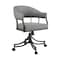 Armen Living Tibet Swivel Tilt Rolling Dining Chair with Matte Black Iron and Vintage Gray Faux Leather LCTISIGRYBLK - alternate 1