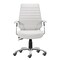Homeroots White and Silver Adjustable Height Swivel Rolling Office Chair 572166 - alternate 2