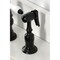 Kingston Brass Bridge Kitchen Faucet with Brass Sprayer, Matte Black KS7270BPLBS - alternate 4